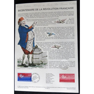 Documents philatéliques : Collection historique du timbre poste français "Bicentenaire de la Révolution française"