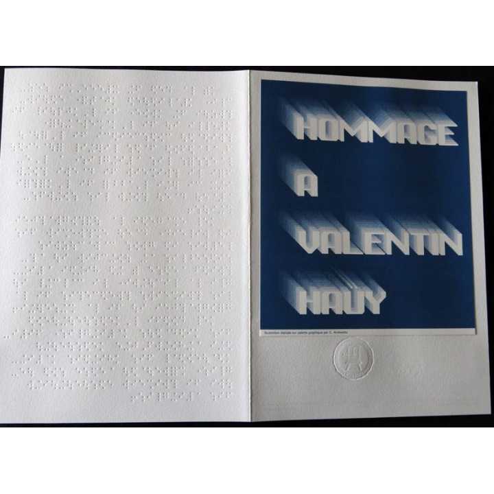 Documents philatéliques : Collection historique du timbre poste français "Hommage à Valentin Hauy"