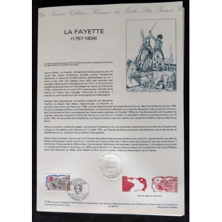 Documents philatéliques : Collection historique du timbre poste français "La Fayette (1757 - 1834)"