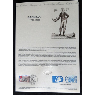 Documents philatéliques : Collection historique du timbre poste français "Barnave (1761 - 1793)"
