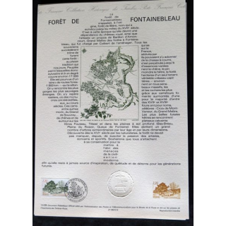 Documents philatéliques : Collection historique du timbre poste français "Forêt de Fontainebleau"