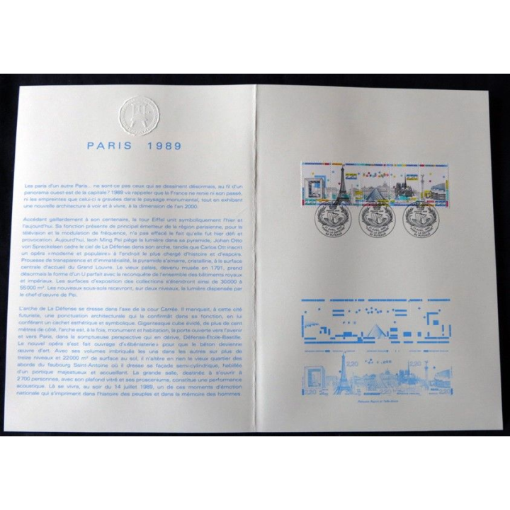 Documents philatéliques : Collection historique du timbre poste français "Paris 1989"
