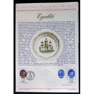 Documents philatéliques : Collection historique du timbre poste français "Egalité"
