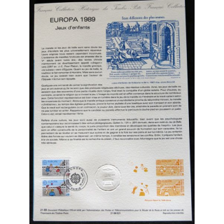 Documents philatéliques : Collection historique du timbre poste français "Europa 1989"