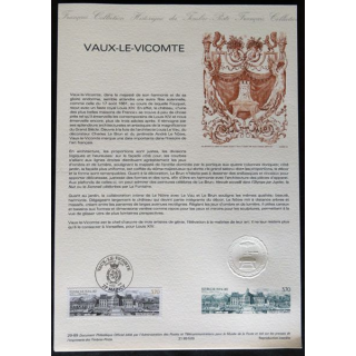 Documents philatéliques : Collection historique du timbre poste français "Vaux-Le-Vicomte"