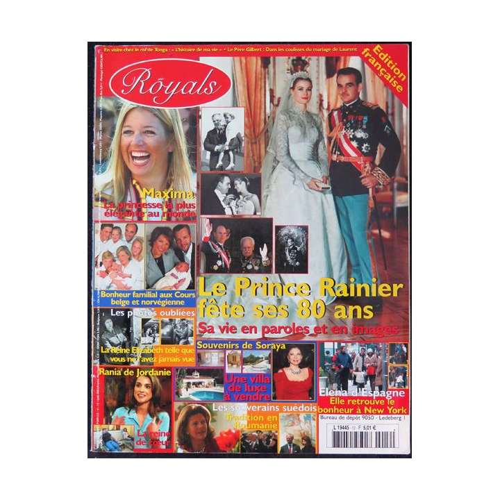 Royals n° 12 Juin 2003 sur le Prince Rainier fête ses 80 ans