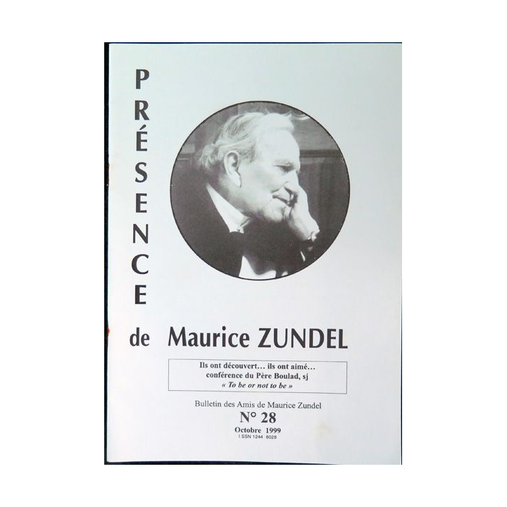 Présence de Maurice Zundel n° 28 Conférence du Père Boulad "To be or not to be"