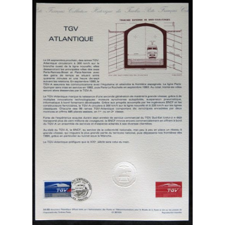 Documents philatéliques : Collection historique du timbre poste français "TGV Atlantique"