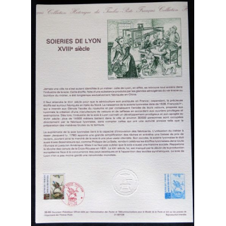 Documents philatéliques : Collection historique du timbre poste français "Soieries de Lyon XVIII° siècle"