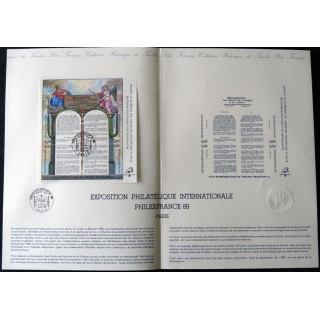 Documents philatéliques : Collection historique du timbre poste français "PhilexFrance 89 Paris"