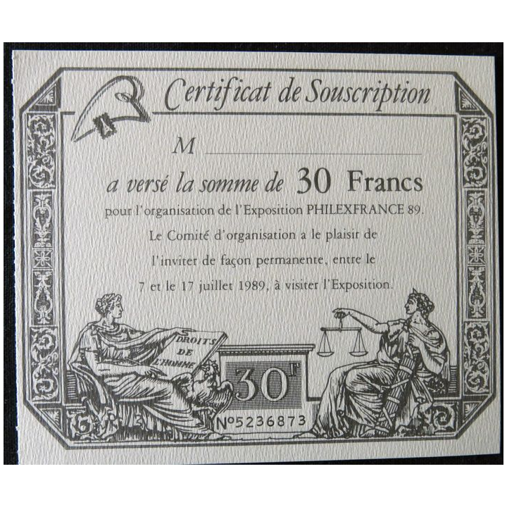 Documents philatéliques : Collection historique du timbre poste français "PhilexFrance 89 Paris"