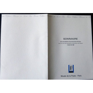Documents philatéliques : Sommaire des documents philatéliques officiels parus en 1989