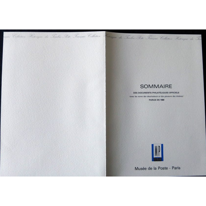 Documents philatéliques : Sommaire des documents philatéliques officiels parus en 1989
