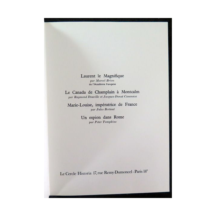 Le Cercle Historia Laurent le Magnifique / ... / Marie Louise / Un espion dans Rome