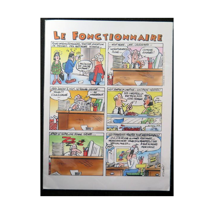 Planche de bande dessinée sur le Fonctionnaire