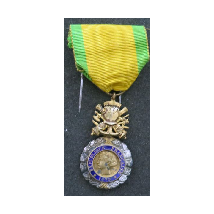 FRANCE : Médaille militaire 1870 3° république en argent émaux parfaits