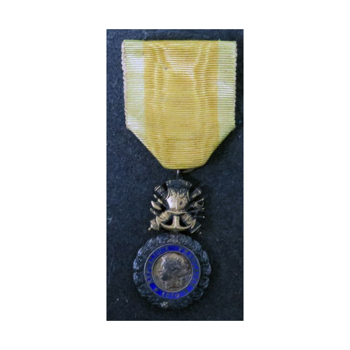 FRANCE : Médaille militaire 1870 3° république en argent émaux parfaits