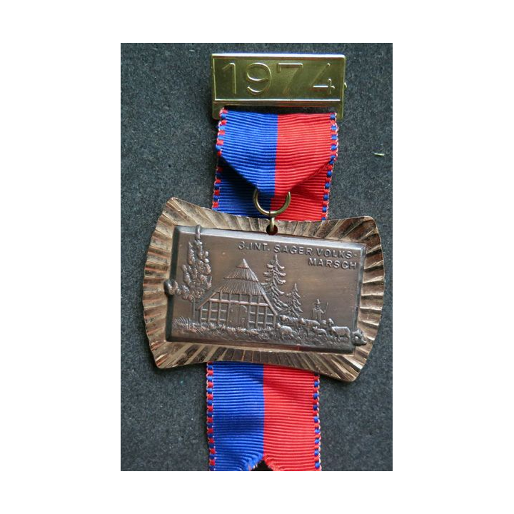 ALLEMAGNE : médaille de la 3° Sager Volksmarsch 1974