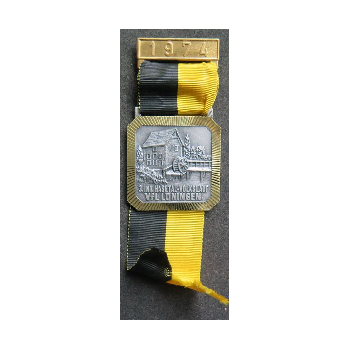 ALLEMAGNE : médaille de 3° Int. Hasetal Volkslauf Löningen 1974