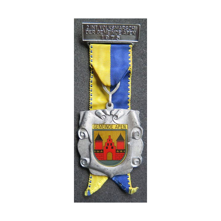 ALLEMAGNE : médaille de 2° Int. Volksmarsch der Gemeinde Apen 1975
