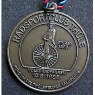 ALLEMAGNE : médaille du Radsportclub Thüle Volksradfahren du 10.8.1986