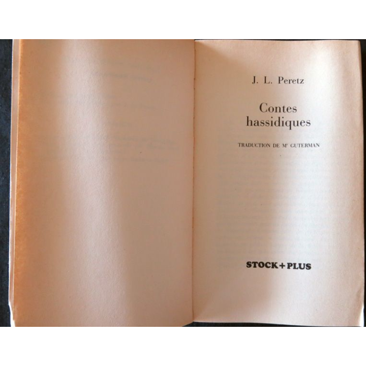 Contes Hassidiques de J.L. Peretz aux éditions Stock