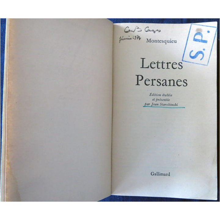Lettres persanes de Montesquieu aux éditions Folio