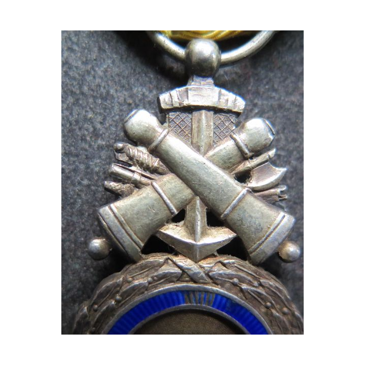 FRANCE : RARE Médaille militaire 1870 3° république en argent DOUBLE FACE modèle du 3° type