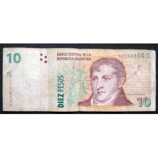 ARGENTINE : Billet de banque de 10 pesos
