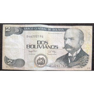 BOLIVIE : Billet de banque de 2 bolivianos