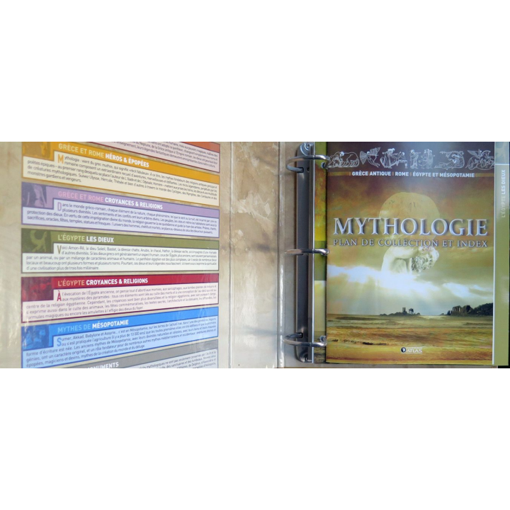 2 classeurs de Fiches de Mythologie sur Grèce antique Rome Egypte et Mésopotamie