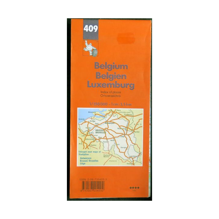 Carte belgique Luxembourg 1/350000° n°409