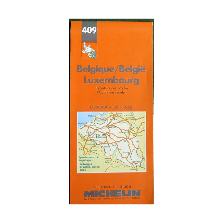 Carte belgique Luxembourg 1/350000° n°409