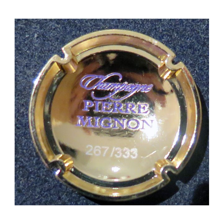 Capsule Muselet de bouteille de champagne MIGNON Plaqué or  Bordeaux et or n° 267/233