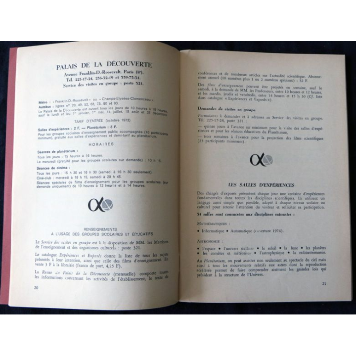 Musées Monuments de Paris, activités pédagogiques 1973-1974 Préface de M. Leherpeux