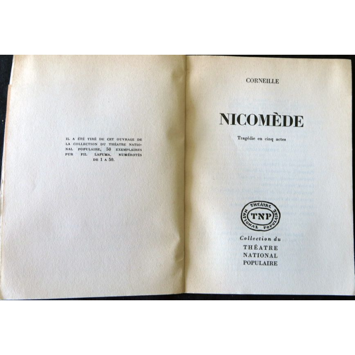 Corneille - Nicomède de la Collection du théatre national populaire (Tirage 50 ex)