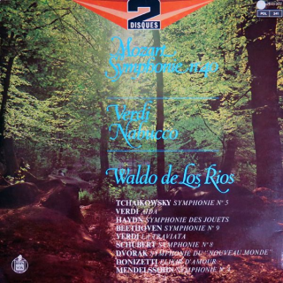 Deux disques  33 Tours de Mozart symphonie n° 40, Verdi Nabucco, Waldo de Los Rios...