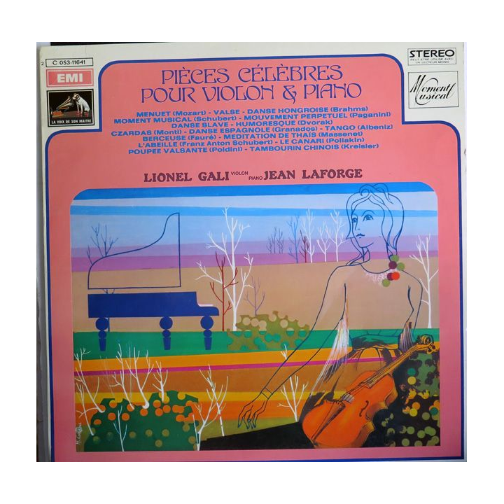 Disque 33 Tours Pièces célèbres pour violon et piano Lionel Gali et Jean Laforge