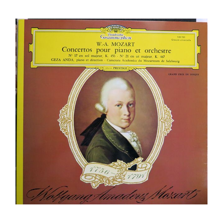 Disque 33 Tours W. A. Mozart Concertos pour piano et orchestre n° 17 et 21 Geza Anda piano