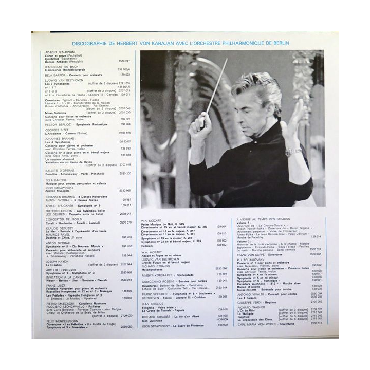 Disque 33 Tours W. A. Mozart Petite musique de nuit Divertimento n° 15 Herbert von Karajan