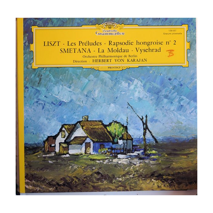 Disque 33 Tours Liszt Les Préludes Rapsodie Hongroise n° 2 ... Herbert von Karajan