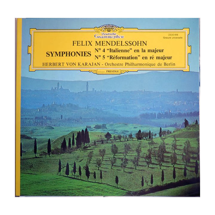 Disque 33 Tours Felix Mendelssohn Symphonies n° 4 et 5 Herbert von Karajan