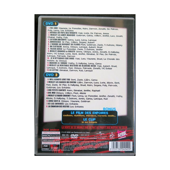DVD : 2009 Les enfoirés font leur cinéma 2 DVD