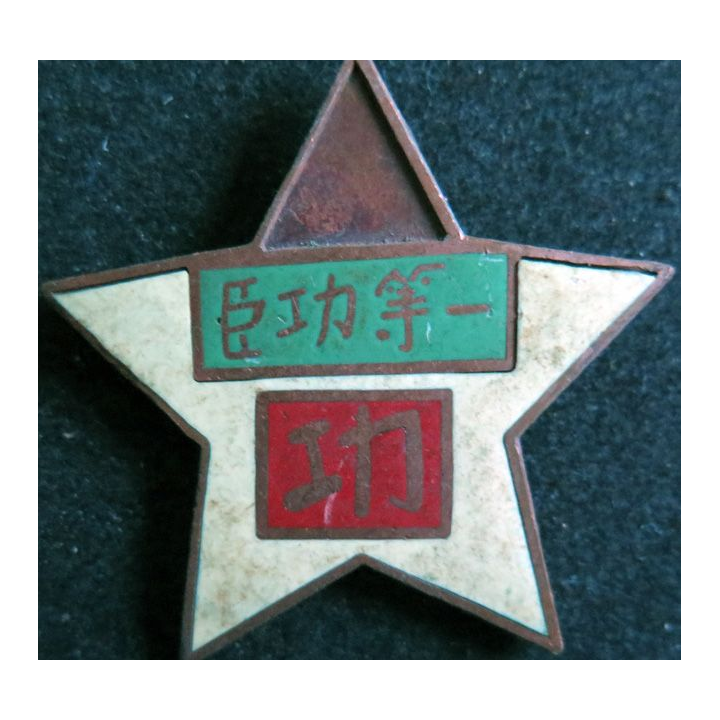 CHINE : insigne militaire chinois année 1946 avec éclat émail