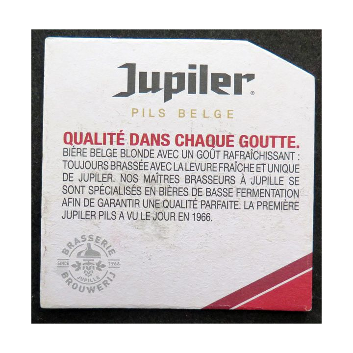 DESSOUS DE VERRE A BIÈRE Jupiter Pils Belge 9 x 9 cm