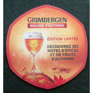 DESSOUS DE VERRE A BIÈRE Grimbergen brassin d'automne de largeur 10 cm