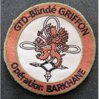 Insigne tissu du GTD blindé Griffon opération Barkhane sur scratch