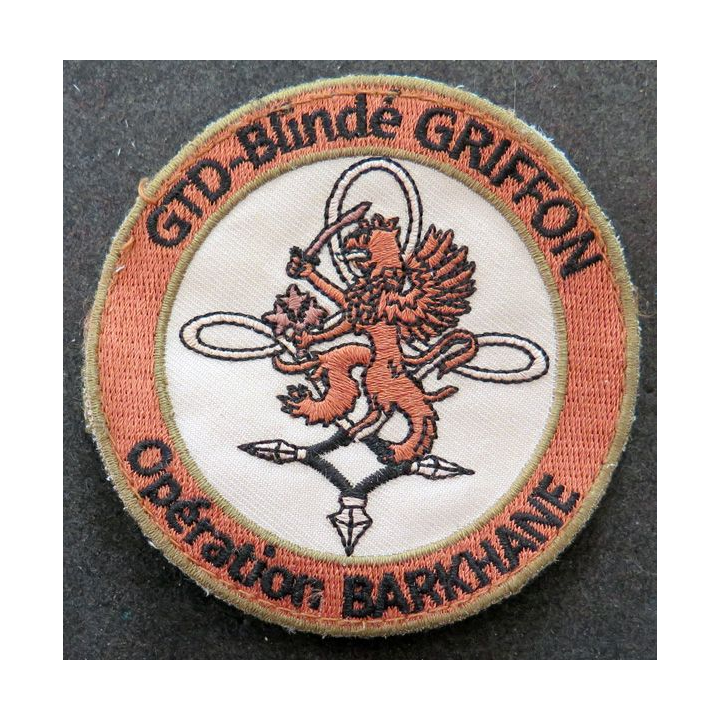Insigne tissu du GTD blindé Griffon opération Barkhane sur scratch