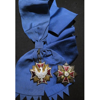 POLOGNE : Ordre de l'Aigle blanc Grand Croix De la Gemme plaquée or et émaillée (superbe copie)