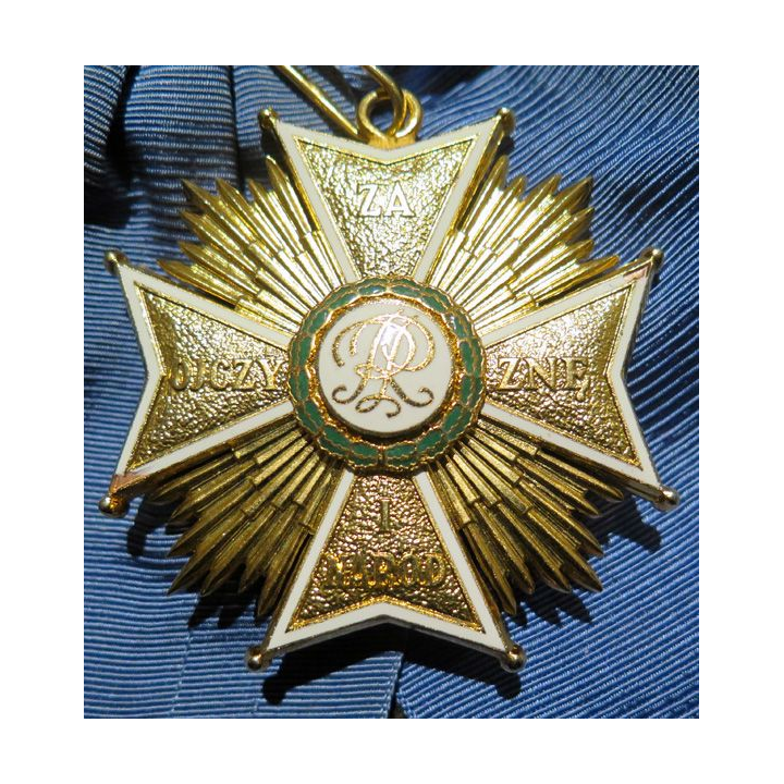 POLOGNE : Ordre de l'Aigle blanc Grand Croix De la Gemme plaquée or et émaillée (superbe copie)